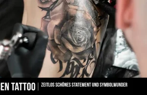 Schwarzes Rosen Tattoo mit Dornen als Symbol für Stärke und Abschied