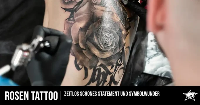Rosen Tattoo: Zeitlos schönes Statement und Symbolwunder Schwarzes Rosen Tattoo mit Dornen als Symbol für Stärke und Abschied