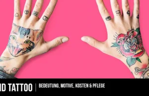 Nachstechen eines Hand Tattoos im Studio – Linien werden aufgefrischt