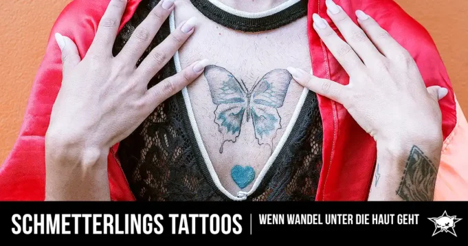 Schmetterlings Tattoos Schmetterling Tattoo am Schlüsselbein – zartes Symbol für Wandel, Freiheit und Leichtigkeit