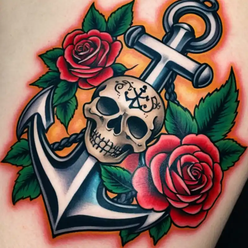 Rose und Anker Tattoo Symbolik